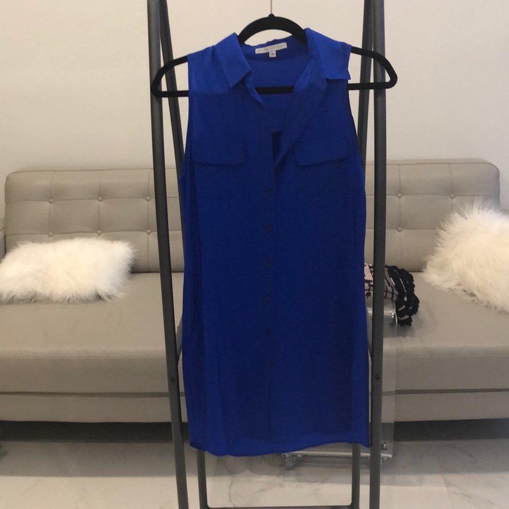 Blue vest tank top dress